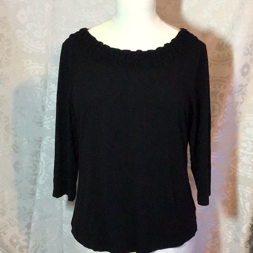 Black knit top